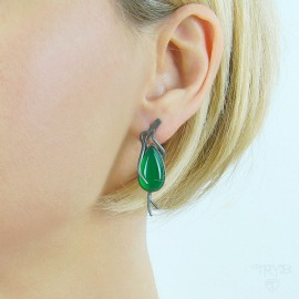 handmade sterling silver earrings with onyx