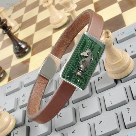 Men's bracelet with a chess horse