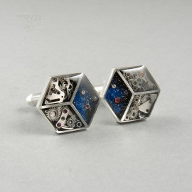 Cosmos box or space box - silver cufflinks
