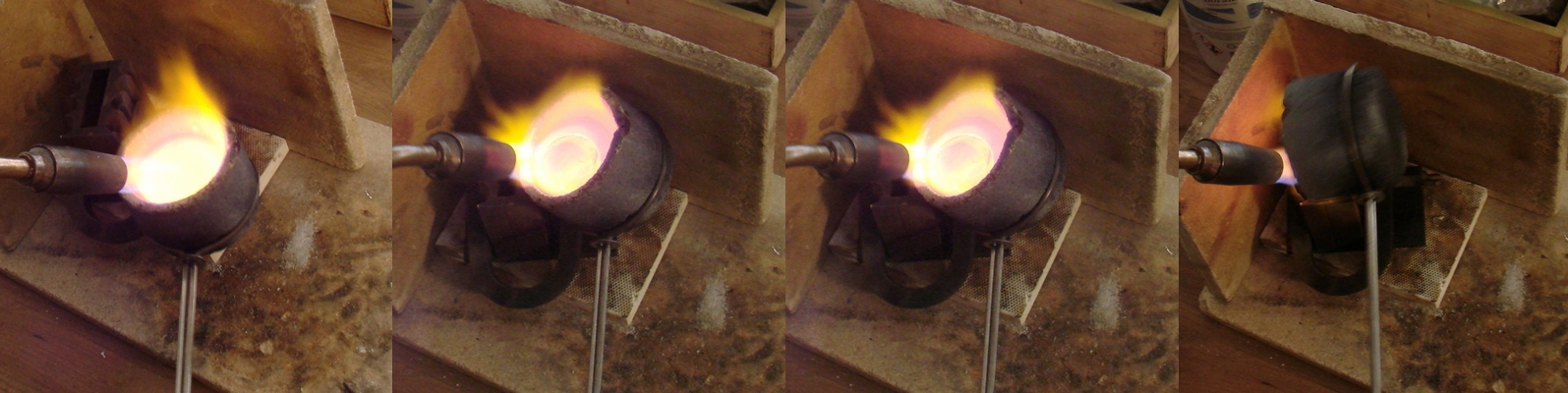 Złotnictwo artystyczne - topienie srebra w tyglu - tradycyjna pracownia złotnicza