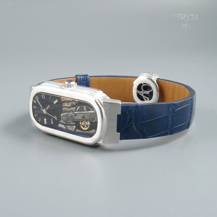 Artystyczna męska bransoletka z białego złota zrobiona na zamówienie