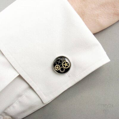 męska biżuteria artystyczna z cześci zegarków