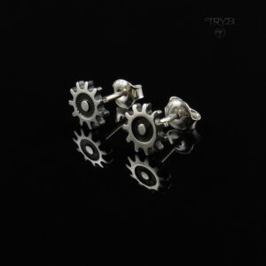 GEAR ME UP - średnie kolczyki trybiki ze srebra 925