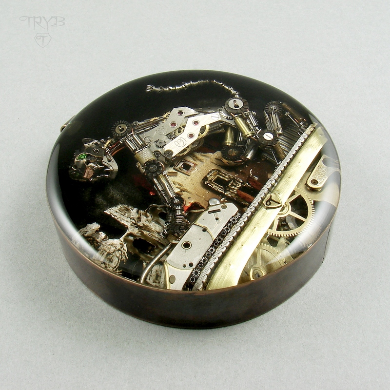 Rzeźba steampunk kot i mysz