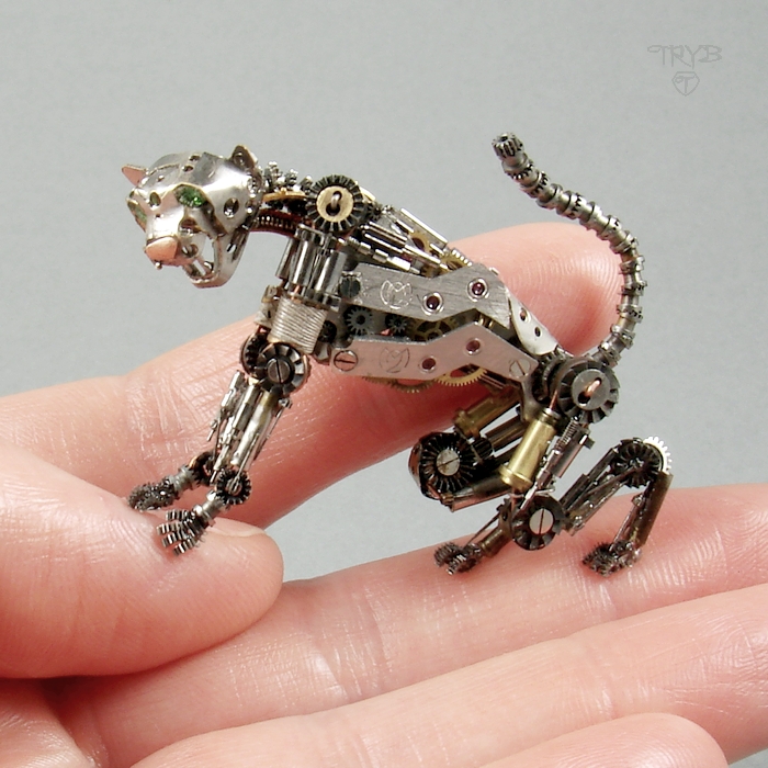 steampunkowa rzeźba gepard