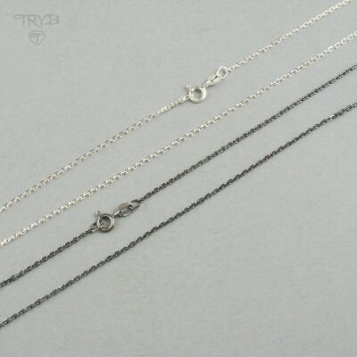 Łańcuszek ankier diamentowany ze srebra