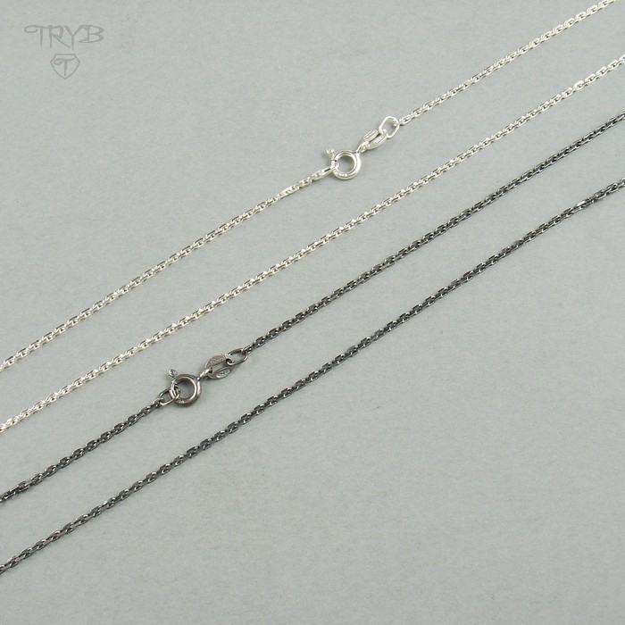 Łańcuszek ankier diamentowany ze srebra