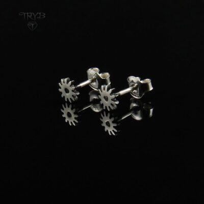 GEAR ME UP - małe kolczyki trybiki ze srebra 925