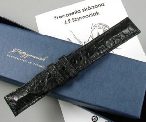 Ręcznie wykonany pasek do zegarka ze skóry kajmana
