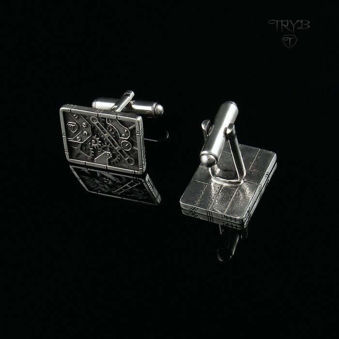 Industrialne spinki ze srebra - nietypowe mankietówki