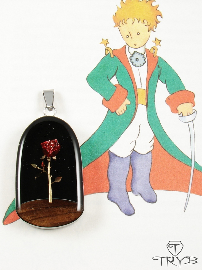 Zawieszka z różą z Małego Księcia