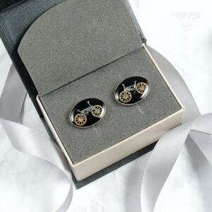 Spinki rowery ze srebra i części zegarków