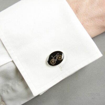 Spinki do mankietów z rowerami szosowymi