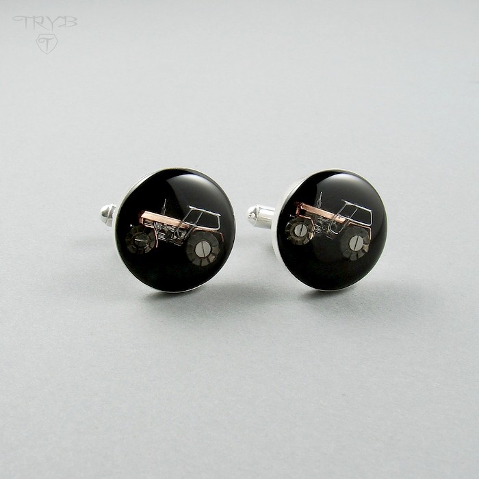 Męskie spinki do mankietów traktory zrobione na zamówienie