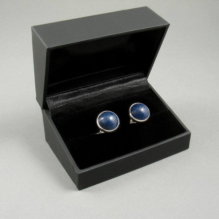 Spinki do mankietów ze srebra z kamieniami lapis lazuli