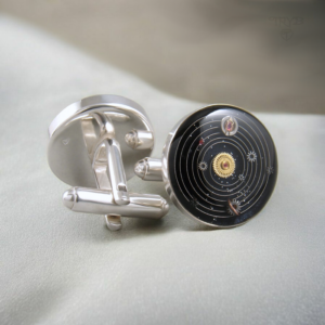 Srebrne spinki do mankietów Układ Słoneczny