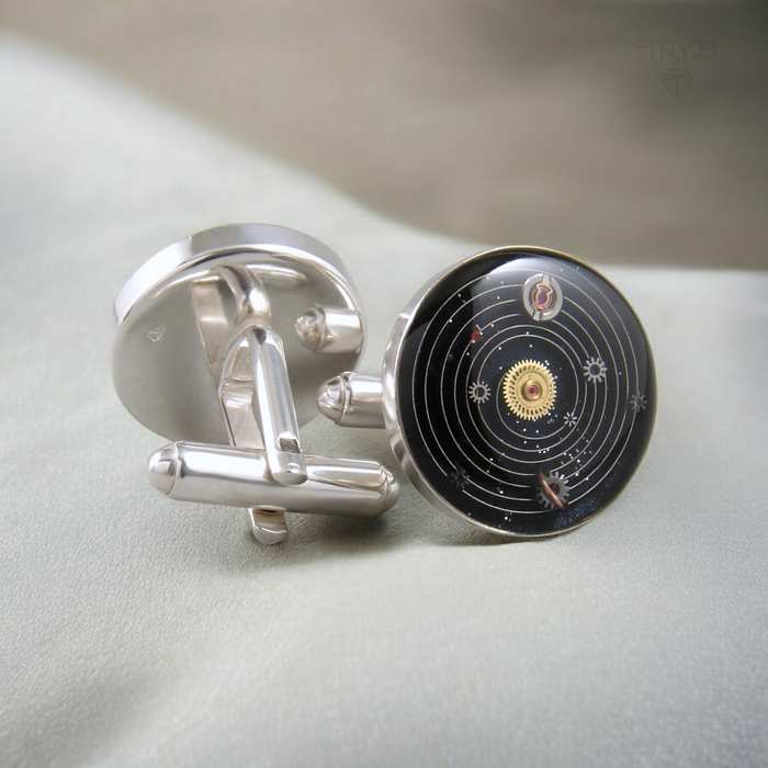 Srebrne spinki do mankietów Układy Słoneczne