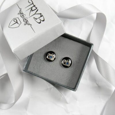 Srebrne kolczyki aparaty fotograficzne na prezent