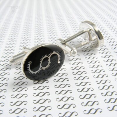 Srebrne spinki paragrafy mankietowe