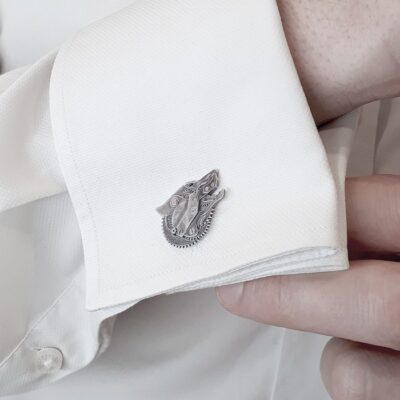 Męska biżuteria artystyczna ze srebra - spinki mankietowe