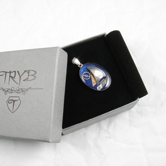 Zawieszka z jachtem z części zegarków na prezent lub na pamiątkę rejsu lub regat