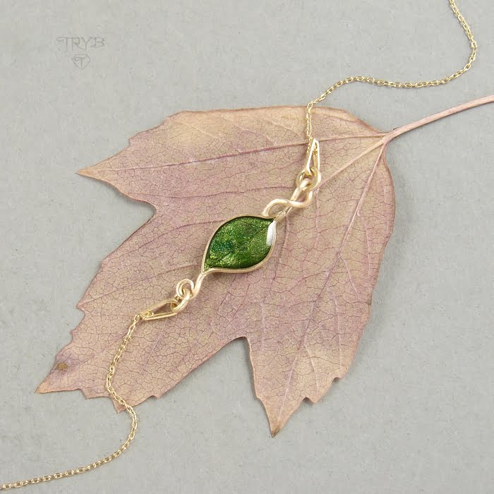 Łańcuszkowa bransoletka ze złota 585 z listkiem