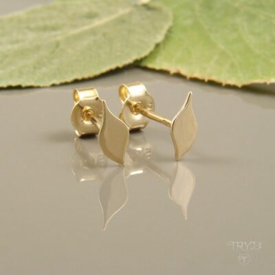 Urocze kolczyki listki ze złota 585