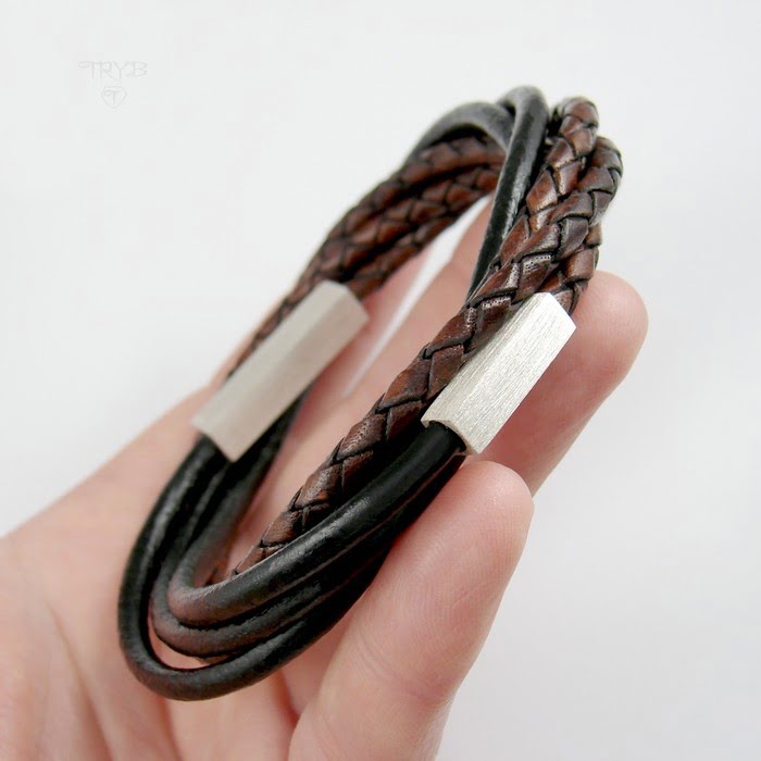 Rzemykowa bransoleta męska z zapięciem magnetycznym