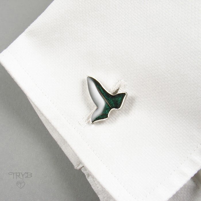 Spinki do mankietów liście z Lorien - spinki z Władcy Pierścieni