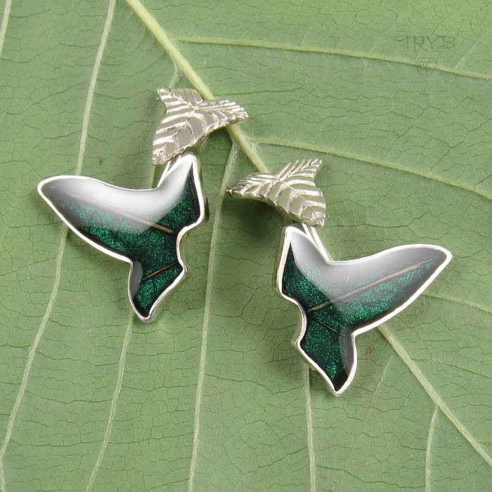 Elfickie spinki do mankietów liście z Lorien z białego złota