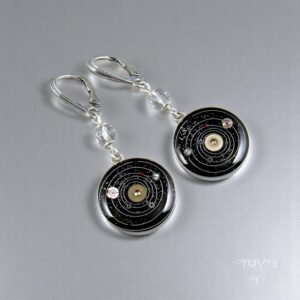 Kosmos kolczyki z układem słonecznym z części zegarków