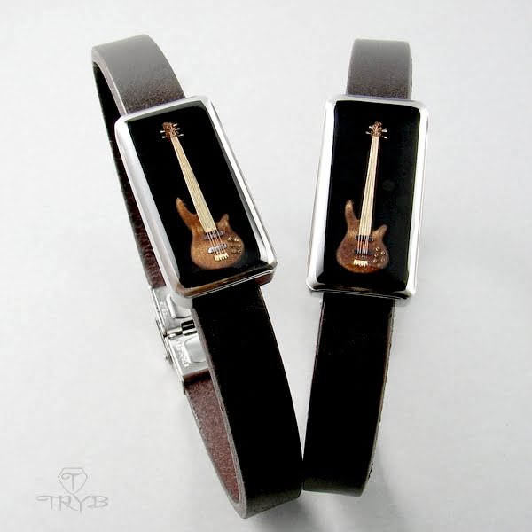 Bransoleta męska z gitarą elektryczną