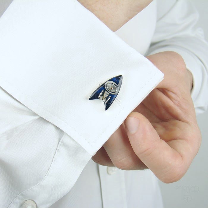 Spinki do mankietów statek kosmiczny