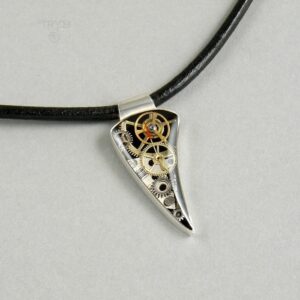 ZĄB CZASU minimalistyczny męski naszyjnik ze srebra i części zegarków