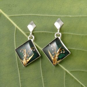 Zielone kolczyki z konwaliami