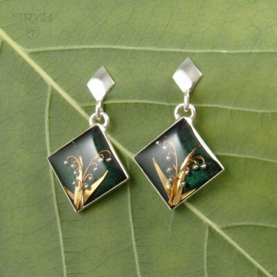 Zielone kolczyki z konwaliami