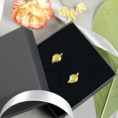 Artystyczne kolczyki w kształcie listków ze srebra