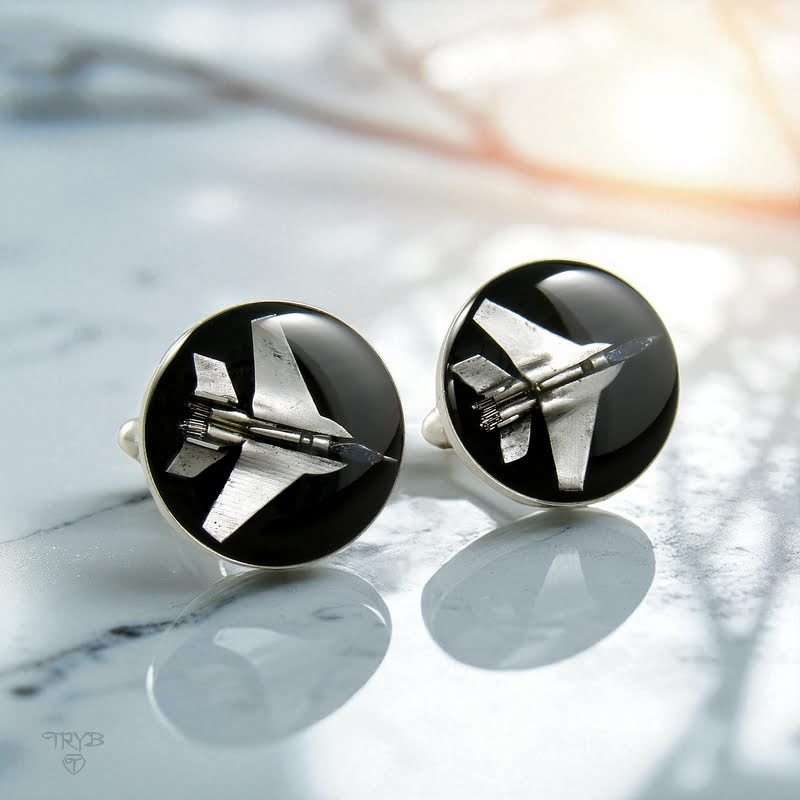 Spinki do mankietów odrzutowce F-15