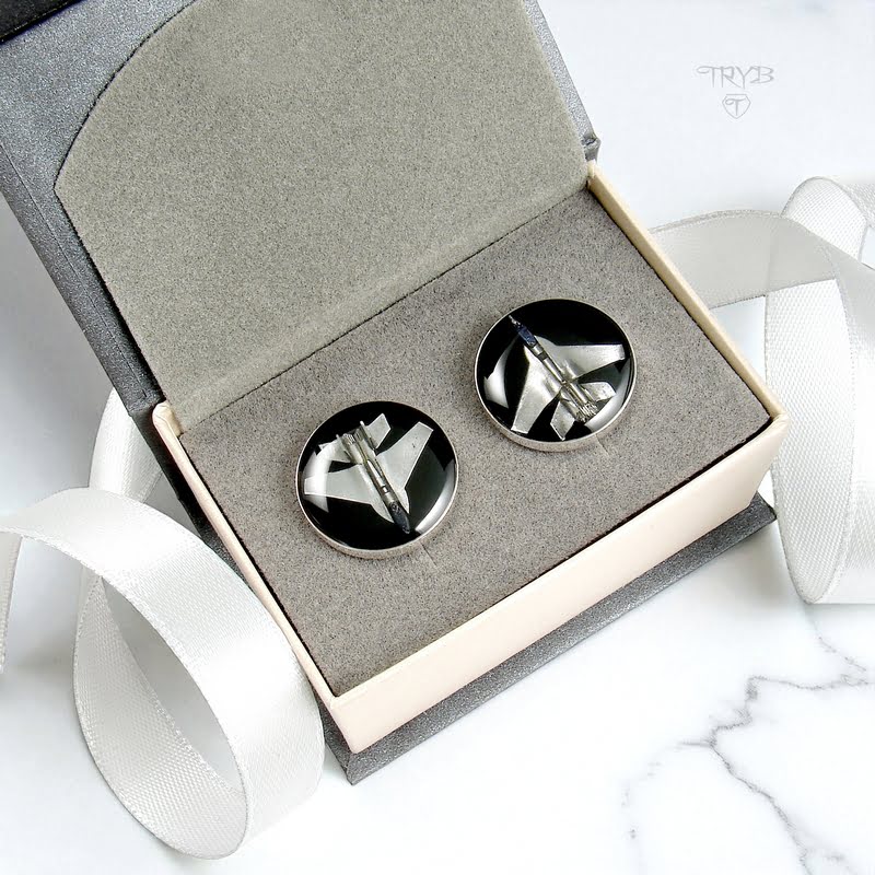 Spinki do mankietów dla pilota myśliwca F-15 Eagle