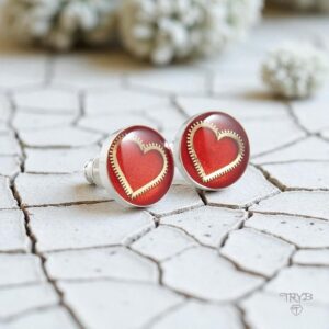srebrne kolczyki serduszka