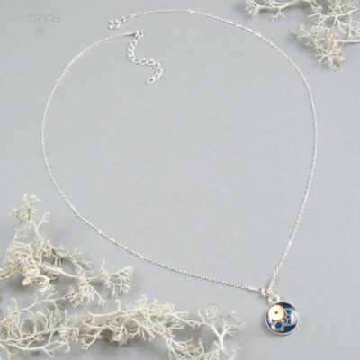 Subtelny naszyjnik celebrytka ze srebra i części zegarków